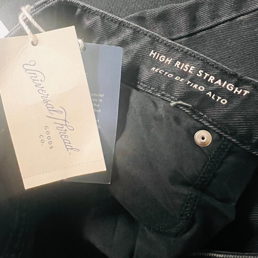 Universal Thread High Rise Straight Cropped Jeans Charcoal Gray Size 18 NWT - Picture 10 of 11